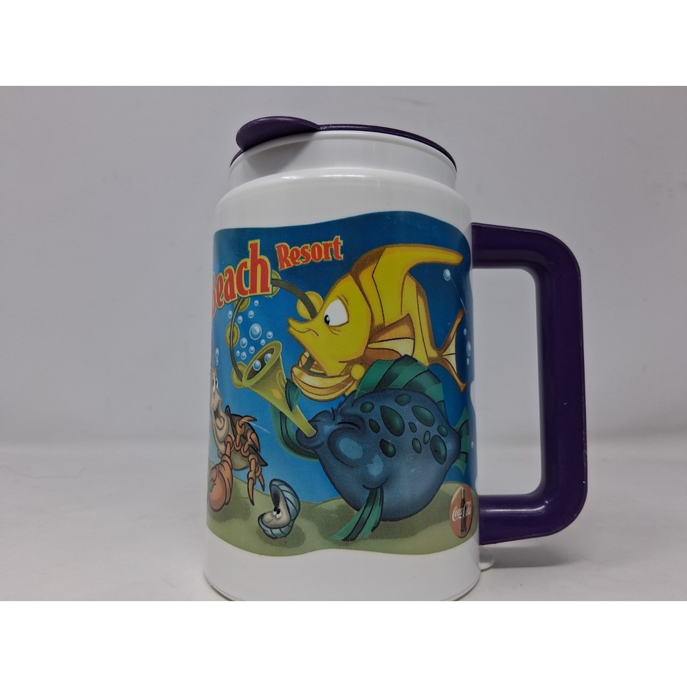 WDW Disney's Caribbean Beach Resort Whirley Plastic Mug Flounder & Sebastian. C